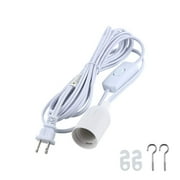 12Ft Hanging Lantern Extension Cord Cable, E26/E27 Pendant Light Socket On Off Inline Cord Switch Control Lamp for bedroom, living room, kitchen, studio, White